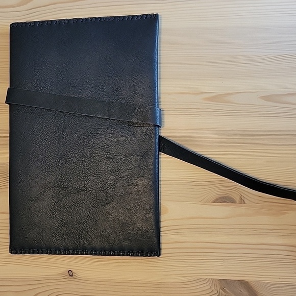 Leather Crochet Store Black Leather Wrap Clutch - Picture 3 of 6